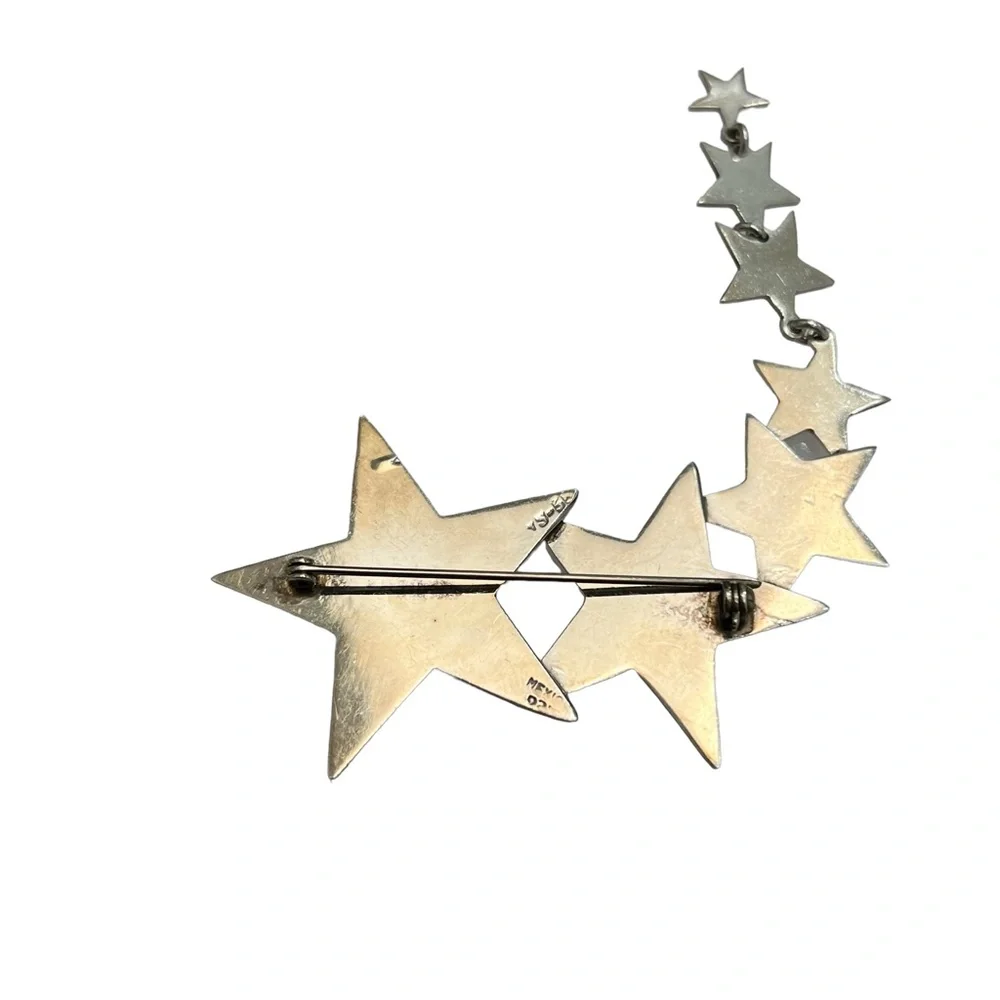STERLING SILVER SHOOTING STARS STATEMENT BROOCH